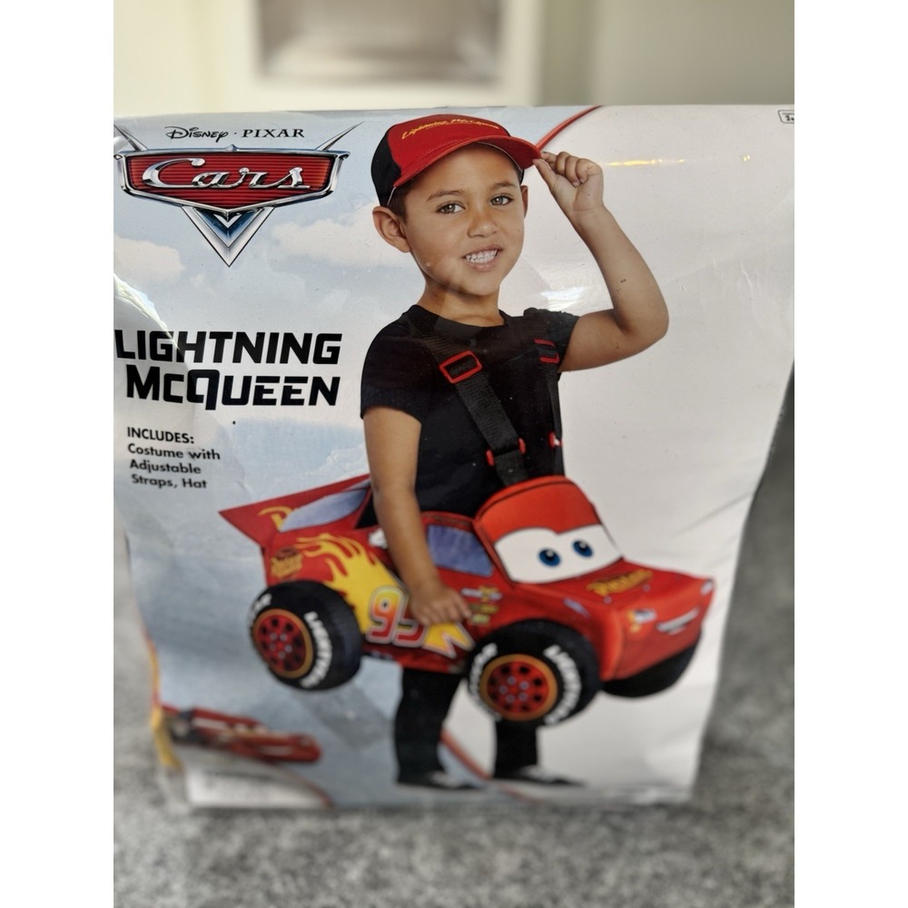 Disney Pixar Cars Lightning McQueen Ride-On Costume w/ Hat Kids Halloween - Picture 2 of 8